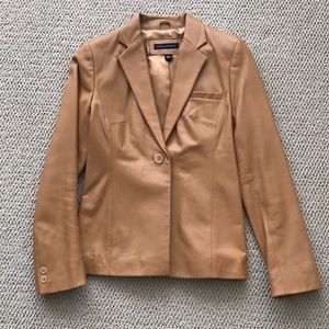 Banana republic tan leather blazer